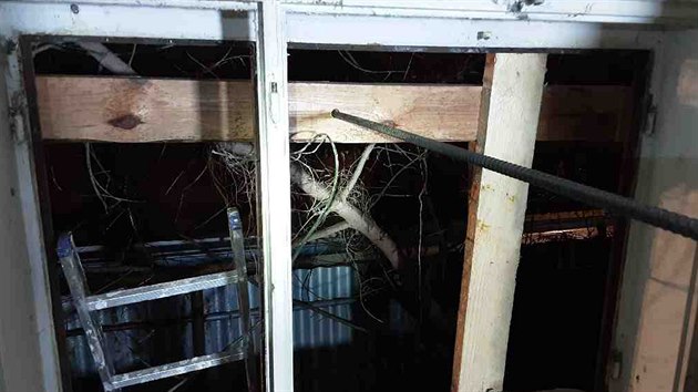 Několik hodin prohledávali hasiči neobydlený dům v Olomouci, ve kterém se zřítila jedna ze stěn.