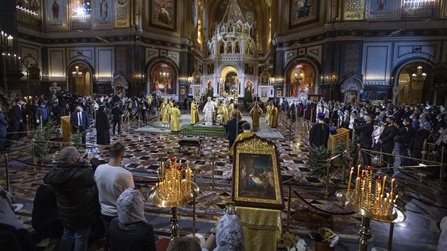 Moskevsk patriarcha Kirill slou pravoslavnou vnon mi. (6. ledna 2021)