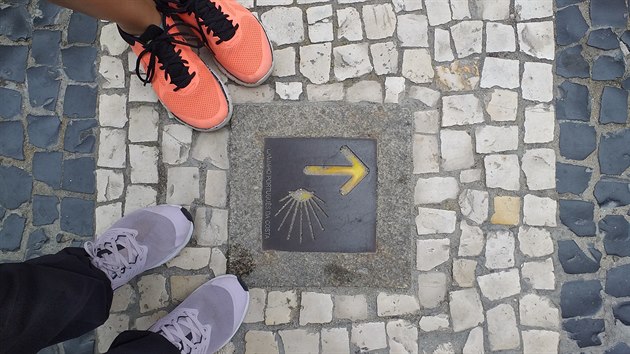 Cestu do Santiaga de Compostela ukazují žluté šipky.