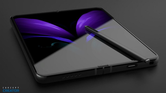 Koncept Samsungu Galaxy Z Fold 3 5G s dotykovým perem S Pen