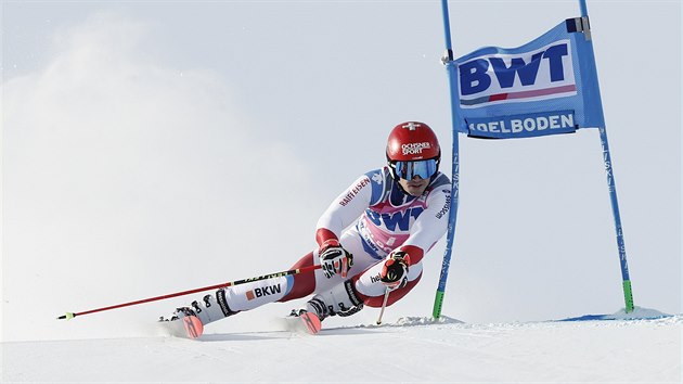 vcarsk lya Loic Meillard na trati obho slalomu v Adelbodenu