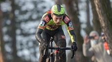 Michael Boro� na trati cyklokrosového mistrovství republiky v Jabkenicích