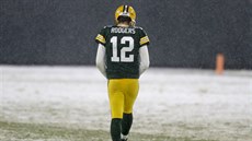 Aaron Rodgers z Green Bay Packers bhem utkání s Tennessee Titans