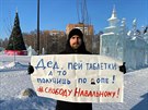 Protest proti zatení Alexeje Navalného v Ievsku (18. ledna 2021)