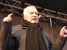 Exprezident Václav Klaus promluvil k demonstrantm na Staromstském námstí v...