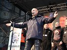 Demonstraci na Staromstském námstí v Praze poádanou iniciativou Chcípl PES...
