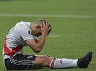 Rafael Santos Borre z River Plate je zklamaný po poráce.