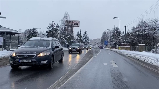 Dopravn situace v Rychnov nad Knnou. (13. 1. 2021)
