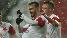 Slávista Jakub Hromada slaví svůj první gól v klubu, dal ho v poháru proti...