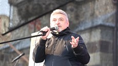 Na nedlní demonstraci poádané iniciativou Chcípl PES vystoupil herec Michal...
