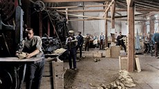 Podniková dílna na výrobu kopyt (fotografoval Josef Macháek, rok 192224).