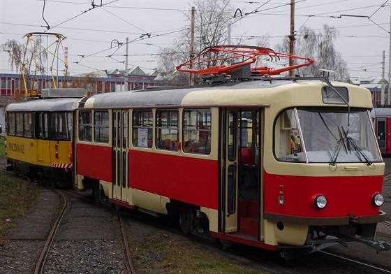 Tramvaj ev.. 7269 se po oprav z Ostravy vrátila v prosinci 2020. Na snímku je...