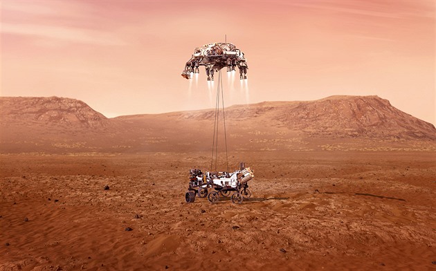 Úspěch. Americká laboratoř přistála na Marsu i s malým vrtulníkem