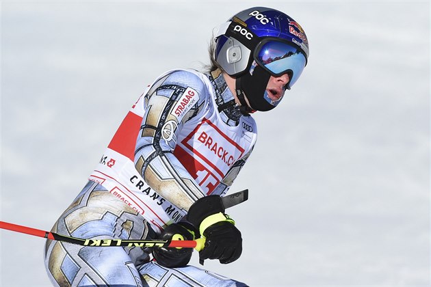 Ester Ledeck v cli super-G v Crans Montan