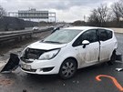 Hromadn nehoda na D1 u sjezdu na Prhonice (24. ledna 2021)
