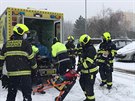V Praze na Chodov se srazily dva autobusy. (26.1.2021)