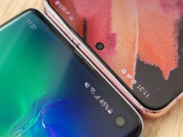 Samsung Galaxy S21 a o dvě generace starší Galaxy S10