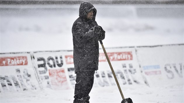 Zápas Jablonce proti Příbrami komplikovalo husté sněžení.