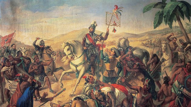 panlt dobyvatel Hernna Cortse se s aztckmi bojovnky stetli napklad v klov bitv u Otumby v roce 1520.
