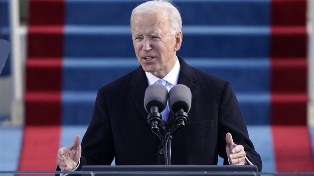 Prezident Joe Biden pi svm inauguranm projevu. (20. ledna 2021)