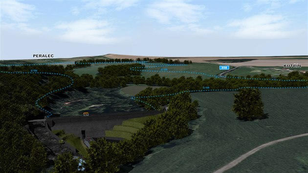 Plánovaný zábor pozemků při stavbě poldru na Krounce.
