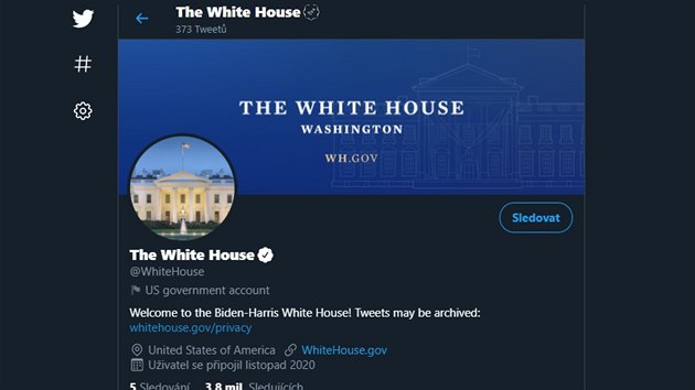 Oficiální twitterový účet Bílého domu