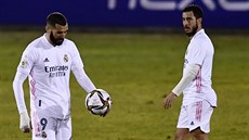 Hvězdy Realu Madrid, Karim Benzema (vlevo) a Eden Hazard (vpravo), během...