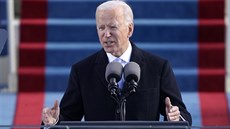 Prezident Joe Biden pi svém inauguraním projevu. (20. ledna 2021)