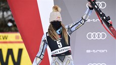 Ester Ledecká na trati v Crans Montan