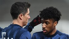 Robert Lewandowski (vlevo) a Kingsley Coman ped zápasem Bayernu