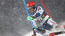 Stefan Hadalin na svahu pi slalomu ve Schladmingu