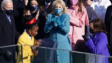 Amanda Gormanová na inauguraci prezidenta Joea Bidena (Washington, 20. ledna...