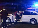 Nehoda t�� osobn�ch aut na k�i�ovatce Mod�ansk� ulice a ulice V Hodokvi�k�ch....