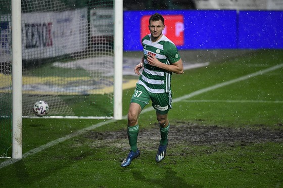 Tomáš Necid z Bohemians vstřelil první gól v zápase proti Zbrojovce Brno.