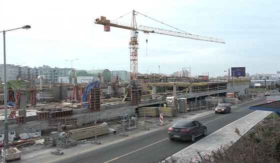Výstavba parkovit na erném Most. (5. února 2021)
