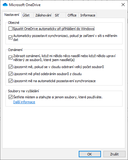 OneDrive nemusí stahovat kopie zálohovaných souborů do PC.