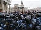 Moskva. Policejní zákrok proti opoziní demonstraci na podporu Alexeje...
