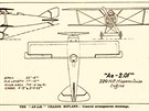 Típohledový nákres stíhaky Aero Ae.02 z magazínu Flight z 26. kvtna 1921...
