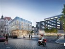 Vizualizace projektu revitalizace n�m�st� Milo�e Formana s prosklen�m domem,...