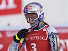 Ester Ledecká v cíli super-G v Garmisch-Partenkirchenu