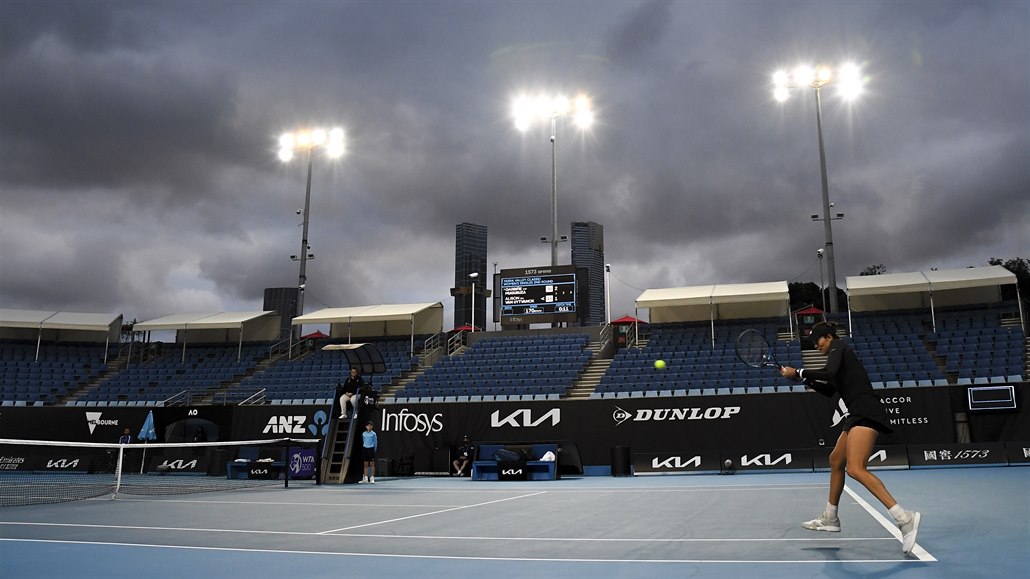 Garbi�e Muguruzaová na turnaji Yarra Valley Classic v Melbourne.