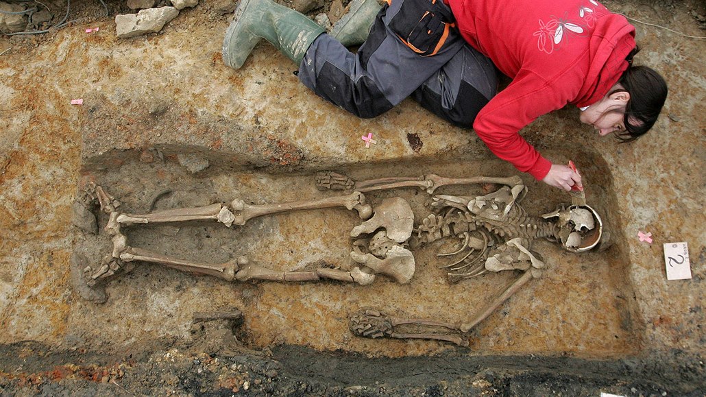 Takhle vypadal vampýr Tobiáš, když jej archeologové v roce 2010 vykopali v...