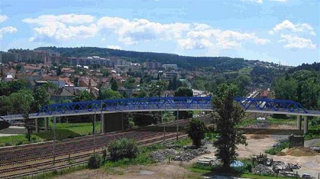 Původní vizualizace mostu, který překlene koleje v Blansku a výrazně tak ulehčí zdejší dopravě.
