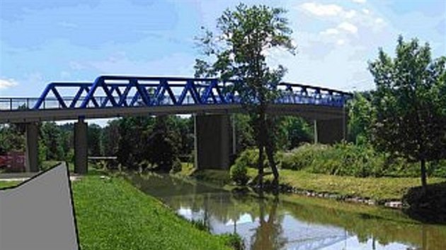 Původní vizualizace mostu, který překlene koleje v Blansku a výrazně tak ulehčí zdejší dopravě.