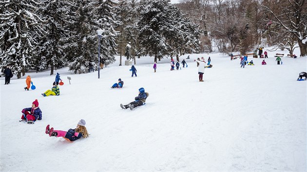 Vyuvat svahy v parcch ke sjezdu na snowboardu nebo skovn zakazuje vyhlka. (9.2.2021)