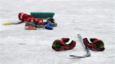 Hokej na rybníku - ilustraní foto