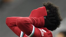 Mohamed Salah z Liverpoolu lituje zahozené šance.