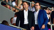 Milan Hnilička (vlevo) a Martin Malík na pohárovém zápase pražské Slavie - v...