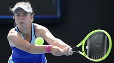 Barbora Krejíková ve tvrtfinále turnaje v Melbourne.