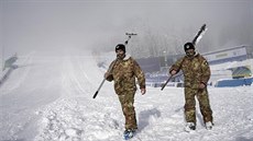 Momentka ze zasnené Cortiny d´Ampezzo